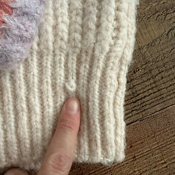 Pol Cream striped oversized chunky knit pullover sweater women's medium - Picture 7 of 7